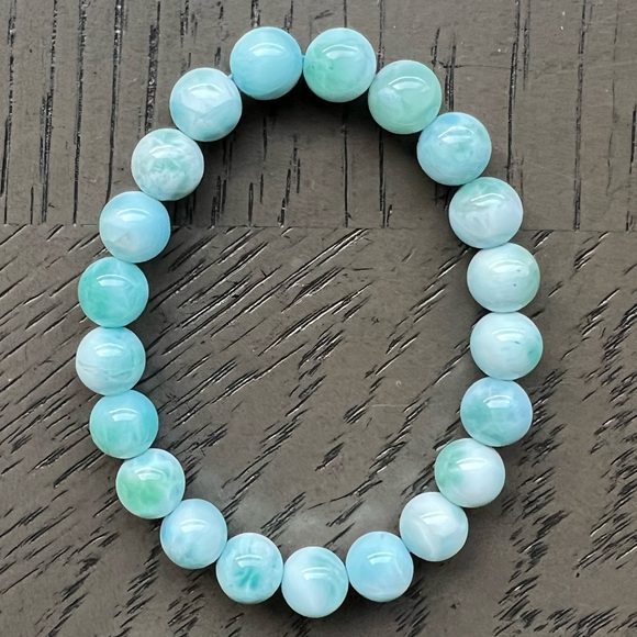 Jewelry - HQ Larimar bracelet 9mm SIZE 6.5’